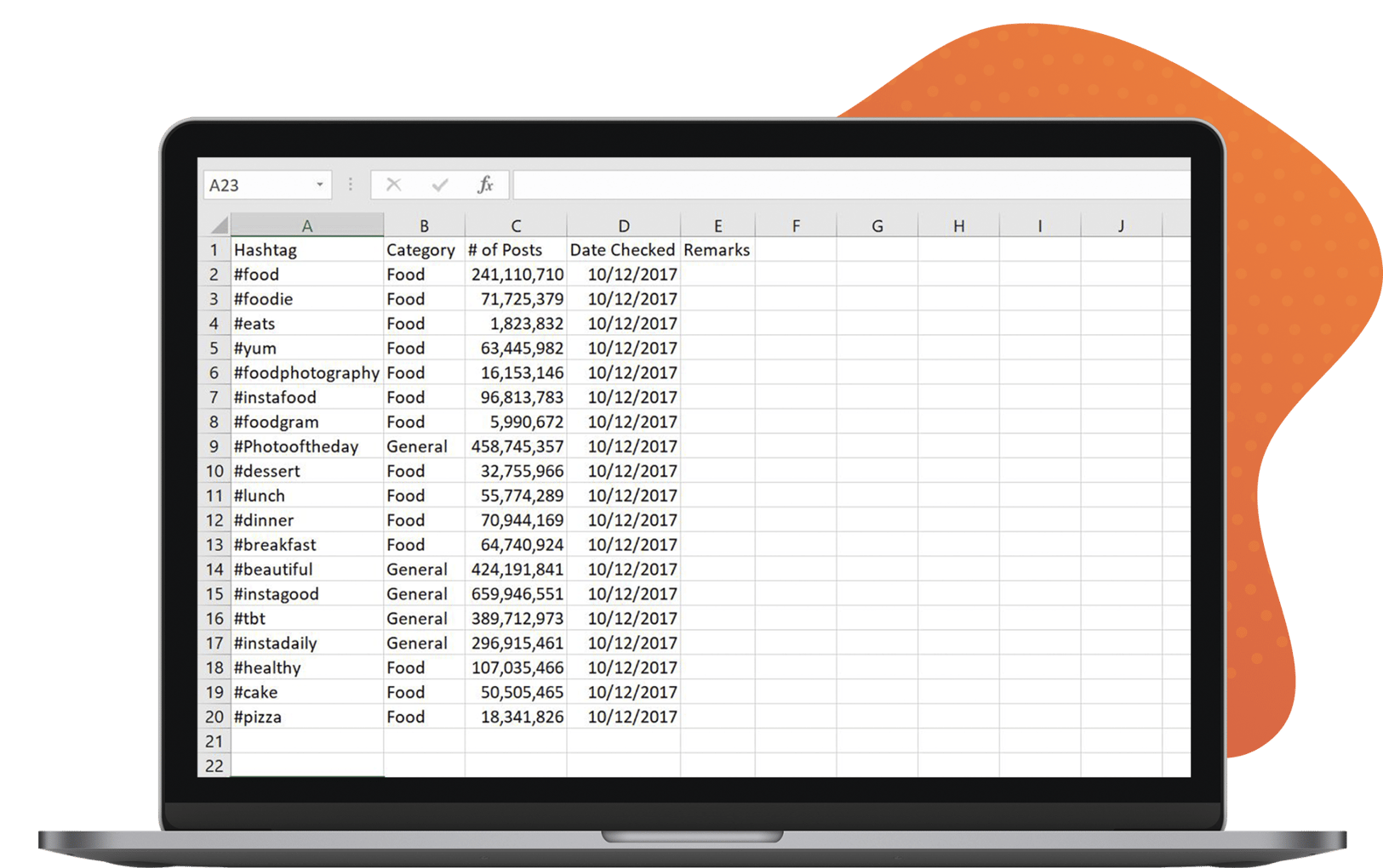 Free Excel Hashtag Research Organizer